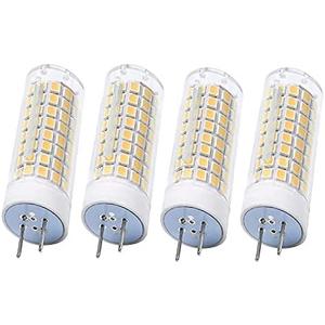 Lxcom Lighting G8 LED Bulb 10W Ceramic Corn Light Bulbs(4 Pack)-2835 SMD 102 LEDs 80W Halogen Bulb Replacement 3000K Warm White 1000LM G8 Base for Kitchen Under Cabinet Counter Lighting Puck Light