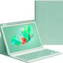 Keyboard Case Compatible with iPad Air 11 inch (M3/M2) & Air 5th 4th Generation 10.9" & iPad Pro 11 (4th/3rd/2nd/1st Gen) Case with Detachable Cute Candy Color Keyboard,Mint Green