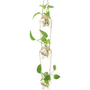 XXXFLOWER Wall Hanging Propagation Station3 Tired Star Shaped Glass Flower Vase for Hydroponic Planter Terrarium for Plant Cutting Home Office Living Room Garden Decor