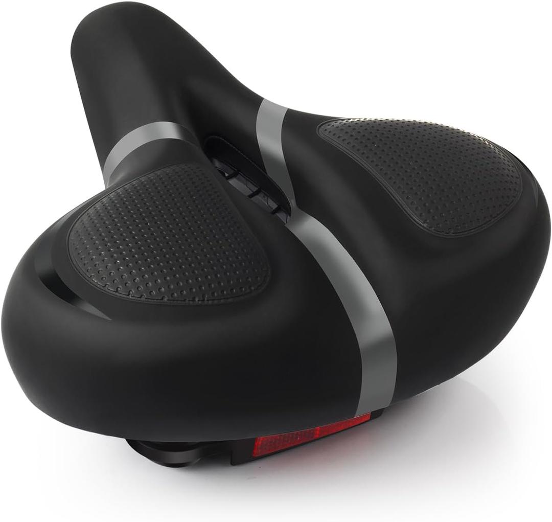 Bicycle Seat Replacement, Bike Seat for Men and Women, Comfort Wide Bike Saddle Memory Foam Padded Soft Bike Seat Cushion Compatible with Peloton, Mountain, City Bikes, Indoor Exercise Bikes (Gray-XL)