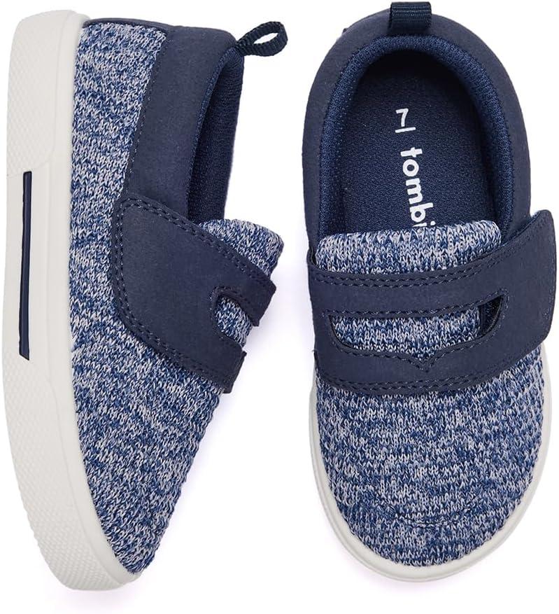 tombik Toddler Boys & Girls Boat Shoes Kids Canvas Sneakers (Toddler/Little Kid) (Navy White)
