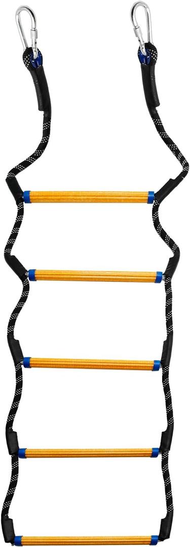 Boat Rope Ladder, 4 Step Heavy Duty 880lbs Strength Climbing Marine Rope Ladder with Reinforced Steps, Perfect for Inflatable Boat, Kayak, Motorboat, Canoeing
