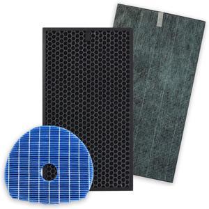 PUREBURG Replacement Filter Set Compatible with Sharp KC-860U PlasmaCluster Air Purifier, H13 HEPA + Activated Carbon + Humidifier Filter