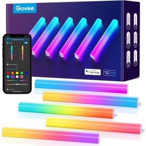 Govee Glide Wall Lights, RGBIC LED Light, Smart Gaming Light Works with Alexa and Google Assistant, RGB Light Bar, LED Wall Lights for Bedroom, 2 Panels Set (3 Sections/Panel) (6 Pcs)