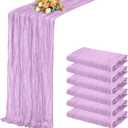 6 Pack Lavender Table Runner 17x108 Inch Cheesecloth Table Runner Boho Gauze Table Runners Romantic Rustic Sheer Fabric Cheese Cloth Table Runners for Wedding Party Baby Shower Birthday Home Decor