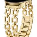 Wearlizer Metal Band Compatible with Samsung Galaxy Watch 7 6 5 4 FE Active 2 40mm 44mm/Watch 6 4 Classic 43mm 47mm 42mm 46mm/Watch 5 Pro 45mm Bands, 20mm Dressy Stainless Steel Chain Strap Women