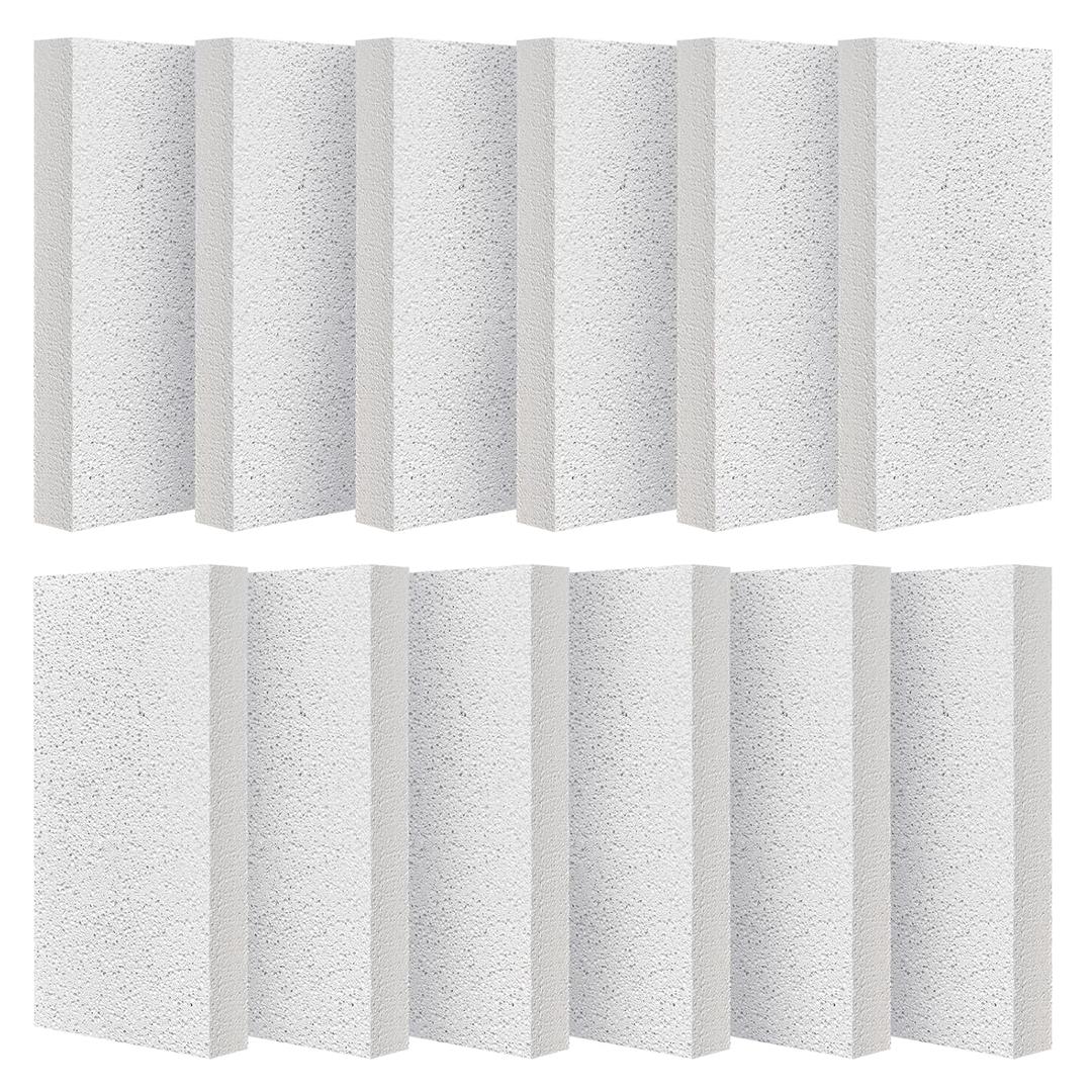 Fire Bricks, WoodStove Firebricks, 2400F Light Weight High Temperature Insulated Brick Replacement for Wood Stoves,Fireplaces, Kiln and Forging Ovens, Size 9" X 4-1/2" X 1-1/4", 12 Pieces, White Color