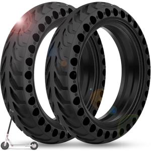 BANGTING 2PCS 8.5x2 inches Solid Tires for Electric Scooter, 8 1/2 x2 Tire for Gotrax GXL V2 / XR/APEX, 50/75-6.1 Tire Replacement for Xiaomi Pro 2 / M365 / 1S and All 8.5'' Scooter Tires (Black (No Tools)