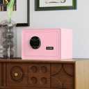 Goldenkey Pink Fingerprint Safe for Home, Biometric Security Safe Box with Touchscreen Keypad, Jewelry Safes for Cash, Document Safes with Fireproof Waterproof Bag for Bedroom, Closet, Office