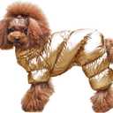 AOFITEE Dog Winter Coat, Waterproof Dog Jacket, Fullbody Dogs Winter Coat Snowsuit, Windproof Puppy Puffer Jacket Snow Suit with Legs, Pet Fleece Vest, Cold Weather Coats for Dogs, Gold XL