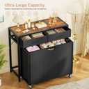 Laundry Sorter, Rolling Laundry Hamper with 3 Section Pull-Out Bags, Laundry Basket Organizer with 2 Drawers & 2-Tone Top Panel, Laundry Hamper with Wheels for Laundry Room Organization, Bathroom, 120 L with 3 Section