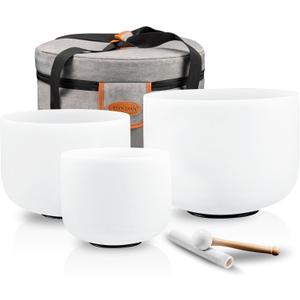RYAN DVAN 432Hz 6"A 8"F 10"G Crystal Singing Bowl Set of 3