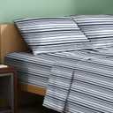 TEXAS LINEN CO. 100% Organic Cotton Printed Sheets Full Size - 4 PC Organic Cotton Percale Sheets Full Set (Variegated Stripe), Cooling & Breathable Sheet, 16" Deep Pocket - GOTS Certified