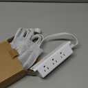 Surge Protector Power Strip - 9 Widely Spaced Multi Outlets, Wall Mount, 3 Side Outlet Extender with Extension Cord, Flat Plug, Overload Protection, Home Office Dorm Room Essentials (15FT, White)