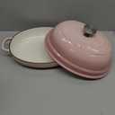 EDGING CASTING Enameled Oval Cast Iron Dutch Oven Pot with Lid, Bread Dutch Oven for Sourdough Bread Baking, Dutch Oven Bread, Bread Oven, 6QT, Pink