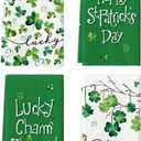 Artoid Mode Clover Shamrock St. Patrick's Day Kitchen Towels Dish Towels, 18x26 Inch Good Luck Farmhouse Holiday Decoration Hand Towels Set of 4