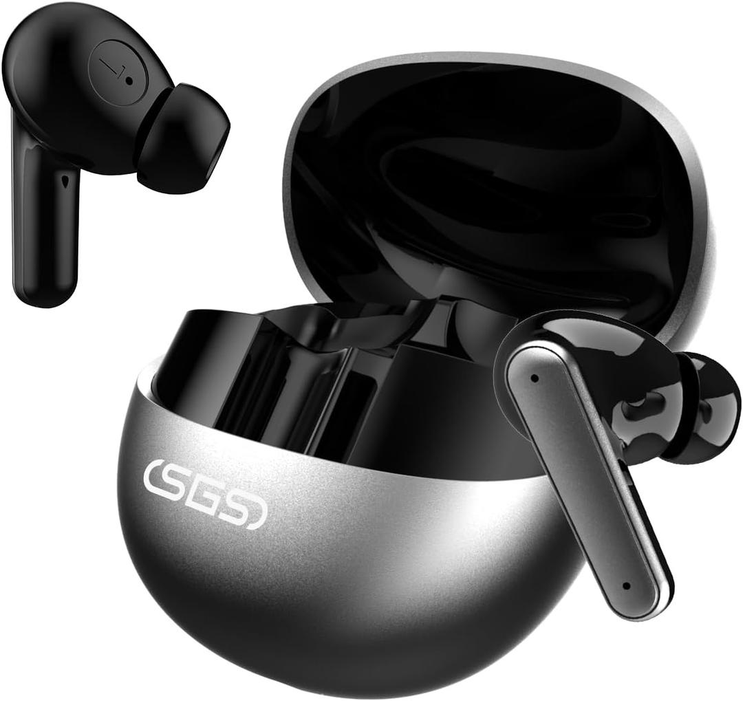 Hybrid Active Noise Cancelling Wireless Earbuds, Noise Cancelling in Ear Headphones for Crystal-Clear Calls & Music, 50H Playtime for Office/Running/Workout (Obsidian)