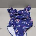 Womens One Piece Swimsuits Tummy Control Bathing Suits Modest Full Coverage Swimsuit Wide Straps Swimwear (Medium, Navy and Pink Floral)