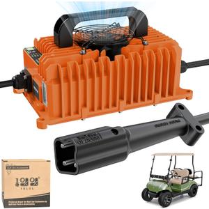 10L0L 15 Amp 48 Volt Golf Cart Charger for Yamaha G29 Drive & Drive 2, Smart Golf Cart Battery Charger, 3 Battery Types Support, Battery Repair, Automatic Power Recharge, IP67 Waterproof - Orange 10L0L 15 Amp 48 Volt Golf Cart Charger for Yamaha G29 Drive & Drive 2, Smart Golf Cart Battery Charger, 3 Battery Types Support, Battery Repair, Automatic Power Recharge, IP67 Waterproof - Orange