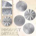 Hicarer 4 Pcs 12 Inch Metal Wall Art Decor Sunburst Hanging Metal Artwork Decor Wall Art Decorations for Home Living Room Office Gift for Christmas(Silver)