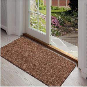 Absorbent Doormat - Dirt Trapper Indoor Mats 30x18 - Brown Camel - Shoe & Pet Friendly - Heavy Duty Non-Slip Door Mats for Entryway