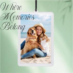 Car Decor Hanging Photo Frame,Highly Transparent Photo Ornaments Holder Compatible for Polaroid Mini 3.4 * 2.1'',3 Pack Photo Display Holder With Lanyard