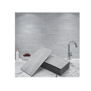 100-Piece Peel and Stick Tile Backsplash for Kitchen Bathroom, 3in. × 6in. Stick on Subway Tile White-Washed Wood Plank