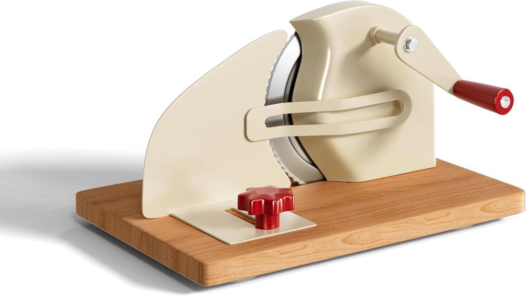 Adjustable Bread Slicer Homemade Sourdough Bread Cutter with Scale Line, Bottom Suction Cup, with Clip and Plate (White)