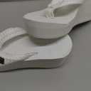 MALIDA Womens Wedge Arch Support Flip Flops Cushion Soft Rubber Midsole Platform Thong Sandals with Rubber Sole (7, White)