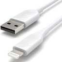 Amazon Basics USB-A to Lightning ABS Charger Cable, MFi Certified Charger for Apple iPhone 14 13 12 11 X Xs Pro, Pro Max, Plus, iPad, 3 Foot, White, (Pack of 2) (3 Feet)