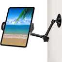 UYODM Drill Base Tablet Wall Mount Holder for 7"~12.9" iPad/Galaxy Tabs/Google Nexus7-11/Fire HD/e-Reader/LED Clock/iPhone/Smartphone,360Rotation Aluminum Alloy Magic Arm and Adjustable Clip