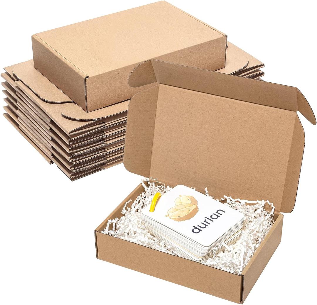 Wowxyz Shipping Boxes 9x6x2" 25 Pack - Brown Corrugated Cardboard Mailing Box for Small Business, Kraft Medium Literature Mailer Packaging Supplies
