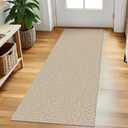 EARTHALL Washable Runner Rug 2x5 Ft Non Slip Runners for Hallways Cotton Rubber Backed Kitchen Runner Braided Indoor Floor Carpet Runners for Entryway, Hallway, Kitchen, Bedroom, Send/Beige
