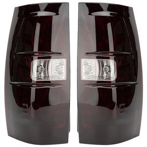 Tail Light Assembly Compatible With 2007-2014 Chevy Tahoe/Suburban Driver and Passenger Side Smoke Red Rear Brake Lamps With Bulb Inside And Wiring Harness Replaces# GM2800196 25862701 22837923