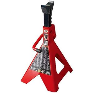 BIG RED T46002A Torin Steel Jack Stands: Double Locking, 6 Ton (12,000 lb) Capacity, Red, 1 Pair