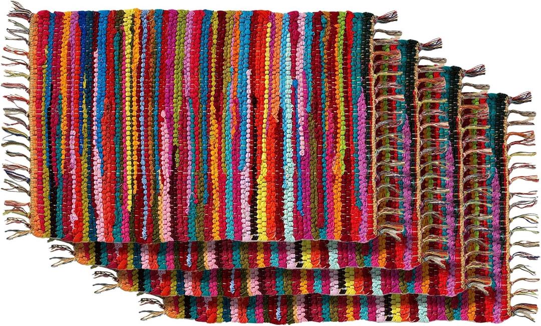 HF by LT Mardi Gras Placemats, 13 x 19 inches, Set of 4, Multi-Colored