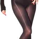 RUIBAVYA Body Stockings For Women Sexy Lingerie Bodysuit Oil Shiny Bodystocking Turtleneck Full Body Stocking (Black)