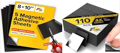 Magnetic Squares 110 Pcs - Self Adhesive 08×08×08
