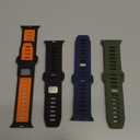 Odbeai 4 Pack Sport Bands Compatible with Apple Watch Ultra 2 3/Ultra Band,Compatible with Apple Watch Bands for Men 49mm 46mm 45mm 44mm 42mm,Silicone Strap for iWatch Bands Men Series SE 11 10 9 8-1 (Black/Orange+Army Green/Black+Midnightblue/Black+Black)