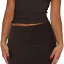 Skirt Sets Women 2 Piece Outfits - Sexy Two Pc Off The Shoulder Tank Crop Top Bodycon Mini Skirts Suits Dresses, S