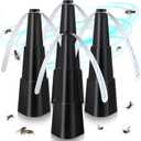 Fly Fans for Tables, Fly Repellent Fan Indoor Outdoor with Holographic Blades,4 Pack Batteries Powered for Picnic, Party, Restaurant, Kitchen, and BBQ,  Black