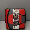 Case-it King Sized Zip Tab School Zipper Binder | 4-Inch D-Rings, 800 Sheet Capacity, 5-Subject Expanding File Folder, Multiple Pockets & Storage Organizer, Shoulder Strap | D-186 Fire Engine Red