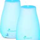 Diffuserlove 2 Pack 200ml Essential Oil Diffuser Ultrasonic Aromatherapy Diffuser Cool Mist Humidifiers with 7 Color LED Lights & Waterless Auto Shut-Off for Home Office Kitchen Bedroom (White)