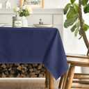 Horaldaily Navy Blue Tablecloth 60104 Inch Rectangular, Stain and Wrinkle Resistant Washable Table Cloth, Decorative Polyester Table Cover for Party Picnic Dinner Decor