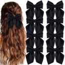 8 Pcs Hair Bows for Women Short Tail Bow Hair Clips Small Alligator Barrettes Cute Accessories for Girls(Black)