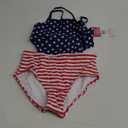 Kanu Surf Girls' Beach Sport Cut-Out One Piece Swimsuit (14, America Red/White/Blue)