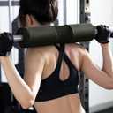 Barbell Squat Pad Set- Nylon Padding AntiSlip- Thick Foam Barbell Pad for Squats Cushion,Lunges&Bar Padding for Hip Thrusts -Standard Olympic Weight Bar Pad (Wrist Straps Weightlifting-Ankle Straps)