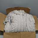 CozyLux King Seersucker Comforter Set with Oatmeal Bed in a Bag 7-Pieces All Season Bedding Sets with Comforter, Pillow Sham, Flat Sheet, Fitted Sheet, Pillowcase