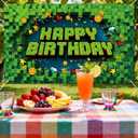 Pixel Happy Birthday Banner, Video Game Theme Birthday Pixel Banner Backdrop Cool Gaming Party Supply with Ribbon for Party Decoration Home Celebration for Kids