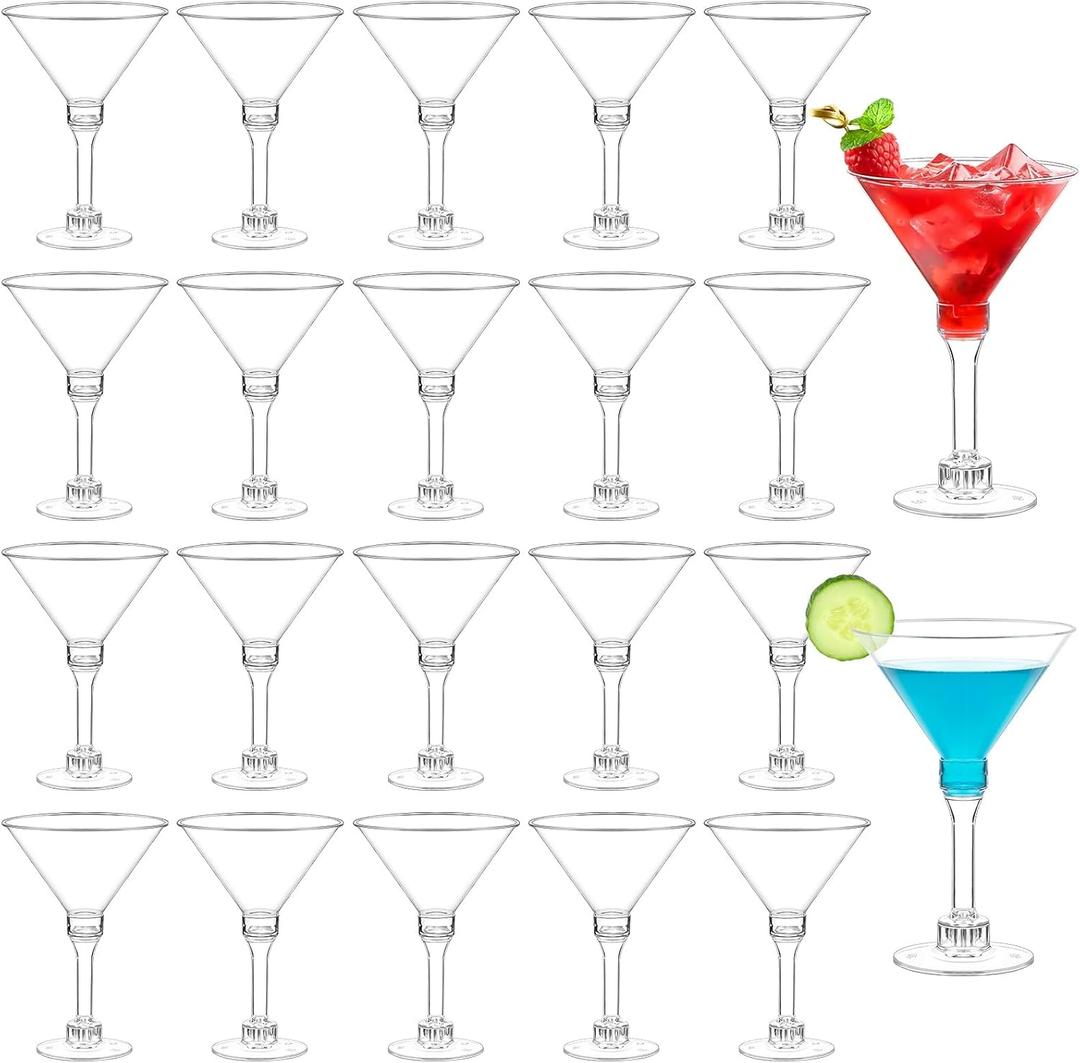 Kucoele 40 Pack Mini Plastic Martini Glasses, 5oz Disposable Cocktail Glasses Tall Party Cups for Wine, Champagne, Margarita